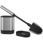 Wc - garnitur cleany silikon flach flexibel 47, 5x7, 5x13 cm edelstahl / schwarz