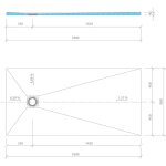 Wedi - receveur fundo primo rectangulaire, coulement excentr 1800x 900x40 mm rf. 07 - 37 - 35 180