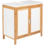 Wenko - meuble lavabo finja, en bambou et mdf, 65 x 60 x 33 cm