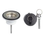 Wirquin bonde de lavabo a bouchon sp174 - plastique - chainette avec anneau - 250 mm