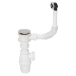 Wirquin sp50199 quick - clac bonde chrome avec trop - plein + siphon + clapet Wirquin sp50199 quick - clac bonde chrome avec trop - plein + siphon + clapet