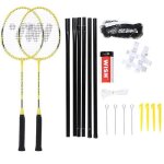 Wish alumtec badminton racket set 2 rackets 3 ailerons net lines