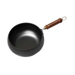 Wok en fer a fond plat de 9, 45 pouces, ustensile de cuisine a gaz, cuisiniere a induction, poele a frire, ...