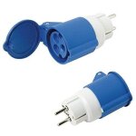 Wolfpack schuko - cetac 19010554 adaptateur industriel simple 2p avec bouchon