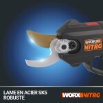 Worx - wg330e. 9 - nitro - cisaille / secateur sans fil brushless 20v - (livree sans batterie ni chargeur) ...