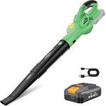 Workprox souffleur de feuilles sans fil 20v 4, 0 ah, souffleur batterie avec dbit dair puissant 222km ...