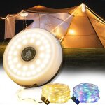 Wqd - guirlande lumineuse de camping, guirlande lumineuse d'extrieur avec 8 modes d'clairage, rangement ...