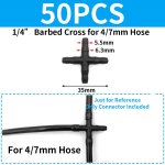 Wujie 50pcs barbelé en plastique 3 voies te connecteur pour 4 / 7mm tube tuyau d'arrosage tuyau raccords ... Wujie 50pcs barbelé en plastique 3 voies te connecteur pour 4 / 7mm tube tuyau d'arrosage tuyau raccords ...