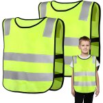 Xekal - 2 pcs gilet reflechissant enfant 6 - 14 ans, respirant gilet haute visibilit vert orange avec ...