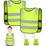Xekal - gilet rflchissant enfant, 2 pices gilet de scurit enfants, 360haute visibilit a gilet rflchiss ...