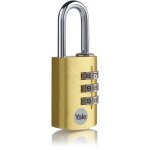 Yale cadenas aluminium � combinaison 28 mm, anse acier, laiton, 3 chiffres