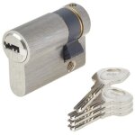 Yale demi - cylindre de serrure - pour porte de garage - 6 goupilles - 4 cles - 30 x 10 mm