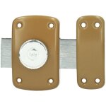 Yale verrou a bouton et cylindre 5 goupilles diametre 23 mm. longueur 30 mm. 3 cls. marron dor