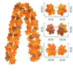 Yannew - guirxiété de cuir oral elu en erable artificiel, 2 pièces, 5, 7 pieds, rouge, orange, pour l'automne, ... Yannew - guirxiété de cuir oral elu en erable artificiel, 2 pièces, 5, 7 pieds, rouge, orange, pour l'automne, ...