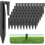 Yemaesre - lot de 100 piquets de bordure de pelouse, 8, 5 cm, noir, pour tondeuse a gazon, ancrages au ...
