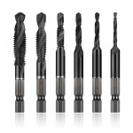 Yemaesre - lot de 6 tarauds combinés avec forets m3 x 0, 5 m4 x 0, 7 m5 x 0, 8 m6 x 1, 0 m8 x 1, 25 m10 ... Yemaesre - lot de 6 tarauds combinés avec forets m3 x 0, 5 m4 x 0, 7 m5 x 0, 8 m6 x 1, 0 m8 x 1, 25 m10 ...