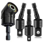 Yemaesre - adaptateur de perceuse a angle droit, extension de foret a percussion 4 en 1, rotation a 360, ...