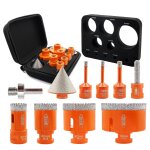 Yemaesre - kit de forets diamants pour scie - cloche diamante, coupe - carrelage, filetage m14, 7 forets ...