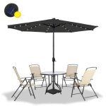Yuenfong 350cm parasol de jardin inclinable en aluminium avec manivelle et protection uv 40 + , avec ...