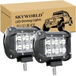 Yujtg - phare de travail led, 2pcs 10cm 18w projecteur spot feux antibrouillard led 1800lm barre led ...