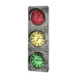 3 horloges optique feu de circulation en métal laqué anthracite 3 horloges optique feu de circulation en métal laqué anthracite