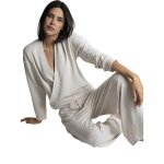 Alexa - pantalon large blanc en coton modal