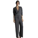 Alexa - pantalon large gris en coton modal