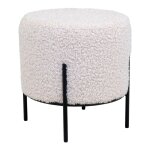 Alford pouf nounours blanc pieds noirs