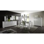 Argentier 4 portes en bois amalfi laqu blanc brillant