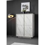 Argentier 4 portes carrara dcor marbre blanc