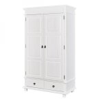 Armoire 2 portes 2 tiroirs blanche paco Armoire 2 portes 2 tiroirs blanche paco