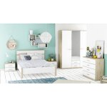 Armoire 3 portes ouvrantes miroirs avec 2 tiroirs selena