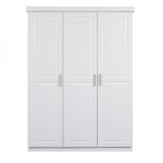 Armoire 3 portes en pin massif blanc nowo