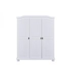 Armoire 4 tagres style campagne en pin massif blanc rustik
