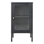 Armoire dalby 1 porte vitr�e acier noir