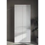 Armoire de rangement salle de bain 2 portes miroir 5 tagres l70 x h195 cm