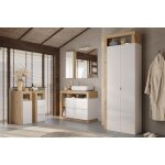 Armoire de rangement salle de bain ancona 2 portes 5 tagres coloris chne l65xh188 cm