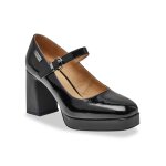 Babies femme noir vernis demmy en cuir