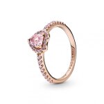 Bague coeur sur�lev� & cristal rose pandora timeless - rose gold