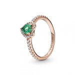 Bague c?ur surélevé & cristal vert pandora timeless - rose gold Bague c?ur surélevé & cristal vert pandora timeless - rose gold