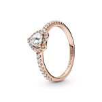 Bague c?ur surélevé pandora timeless - métal doré à l'or rose fin 585 / 1000 Bague c?ur surélevé pandora timeless - métal doré à l'or rose fin 585 / 1000