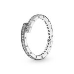 Bague chevauchante scintillante pandora signature - argent