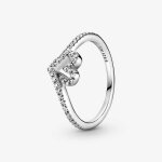 Bague chevron coeur voeu scintillant pandora timeless - argent