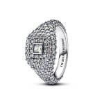 Bague cocktail carr� et pav�