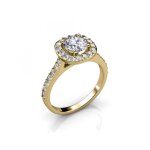 Bague cushy - dor et cristal