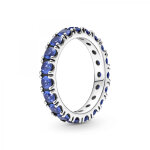 Bague ternit cristaux bleu pandora timeless - argent