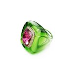 Bague femme swarovski dulcis - 570996 m�tal rhodi� bleu