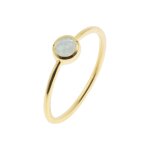 Bague gemia en pierre aigue - marine plaqu or