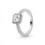 Bague halo scintillant carré pandora timeless - argent Bague halo scintillant carré pandora timeless - argent