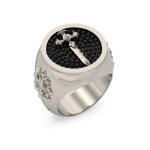 Bague homme guess bijoux rebel knight - jumr05083jwst acier argent